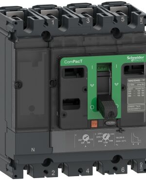 C10B6TM080 | Circuit breaker, ComPacT NSX100B, 25kA/415VAC, 4 poles 3D (neutral not protected), TMD trip unit 80A