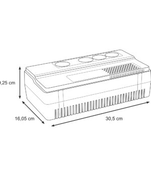 BVS500I-GR | SE Easy UPS, 500VA, Floor/Wall Mount, 230V, 4x CEE 7/3 Schuko outlets, AVR