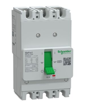 G12F3F50 | Circuit breaker, GoPact MCCB 125, 3 poles, 30kA at 415VAC, 50A rating, TMD trip unit, fixed thermal protection