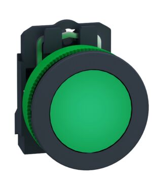 XB5FVM3 | Pilot light flush mounted, plastic, green, Ø30, plain lens with integral LED, 230…240 V AC