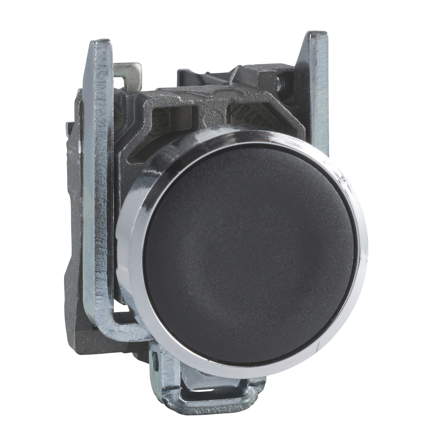 XB4BA22 | Push button, Harmony XB4, black flush, metal, 22mm, spring return, 1NC, unmarked 6 XB4BA22.jpg