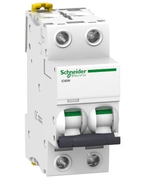 A9F74201 | Miniature circuit breaker (MCB), Acti9 iC60N, 2P, 1A, C curve, 6000A (IEC/EN 60898-1), 50kA (IEC/EN 60947-2)