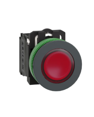 XB5FVM4 | Pilot light flush mounted, plastic, red, Ø30, plain lens with integral LED, 230…240 V AC