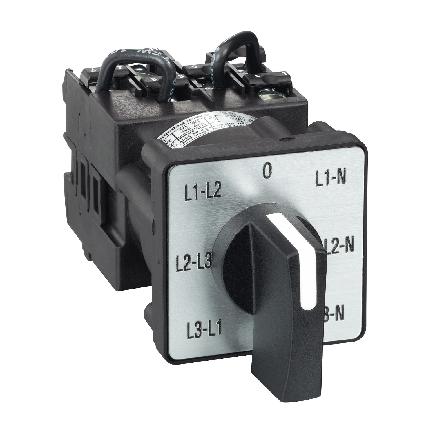 K1F027MLH | Cam voltmeter switch, 3L and 3LN, 45°, 12 A, screw mounting 5 k1f027mlh-schneider-electric.jpg