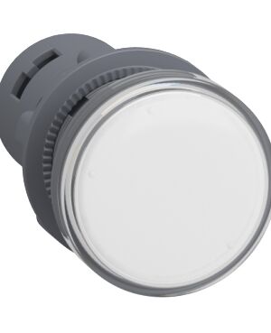 XA2EVM1LC | Easy Harmony XA2E, Monolithic pilot light, plastic, white, Ø22, integral LED, screw clamp terminals, 220…230 V AC, anti interference