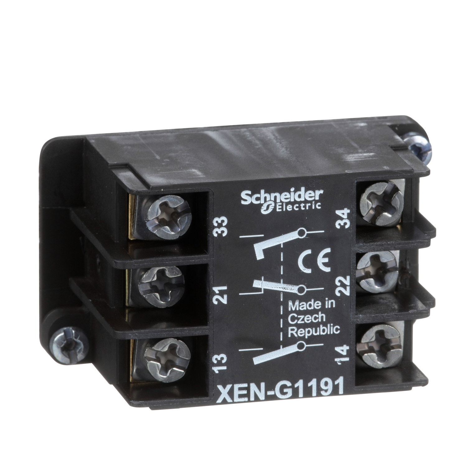 XENG1191 | Single contact block, spring return, 2-speed, spring return, front mounting, 2 NO + 1 NC 5 xeng1191-schneider-electric.jpg