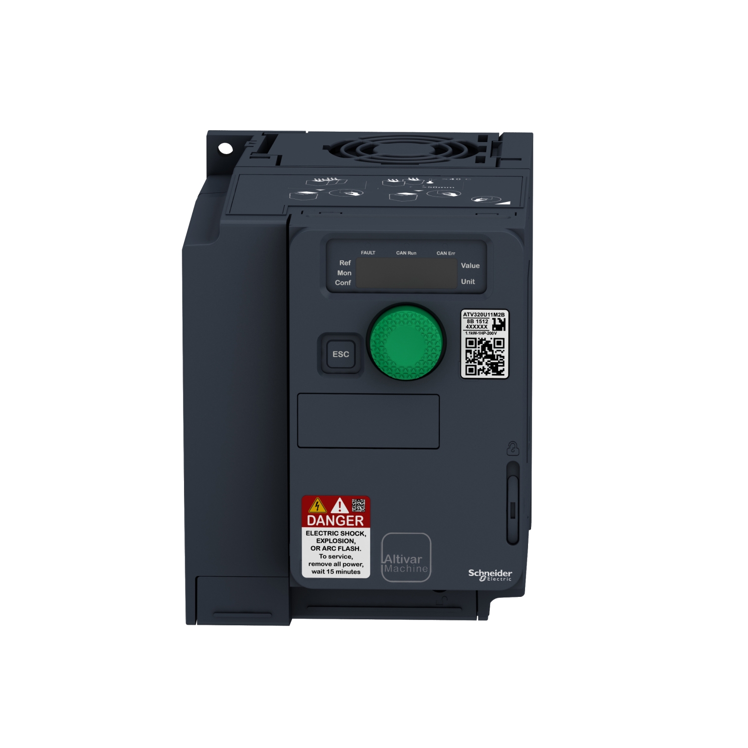 ATV320U11M2C | Variable speed drive, ATV320, 1.1 kW, 200…240 V, 1 phase, compact