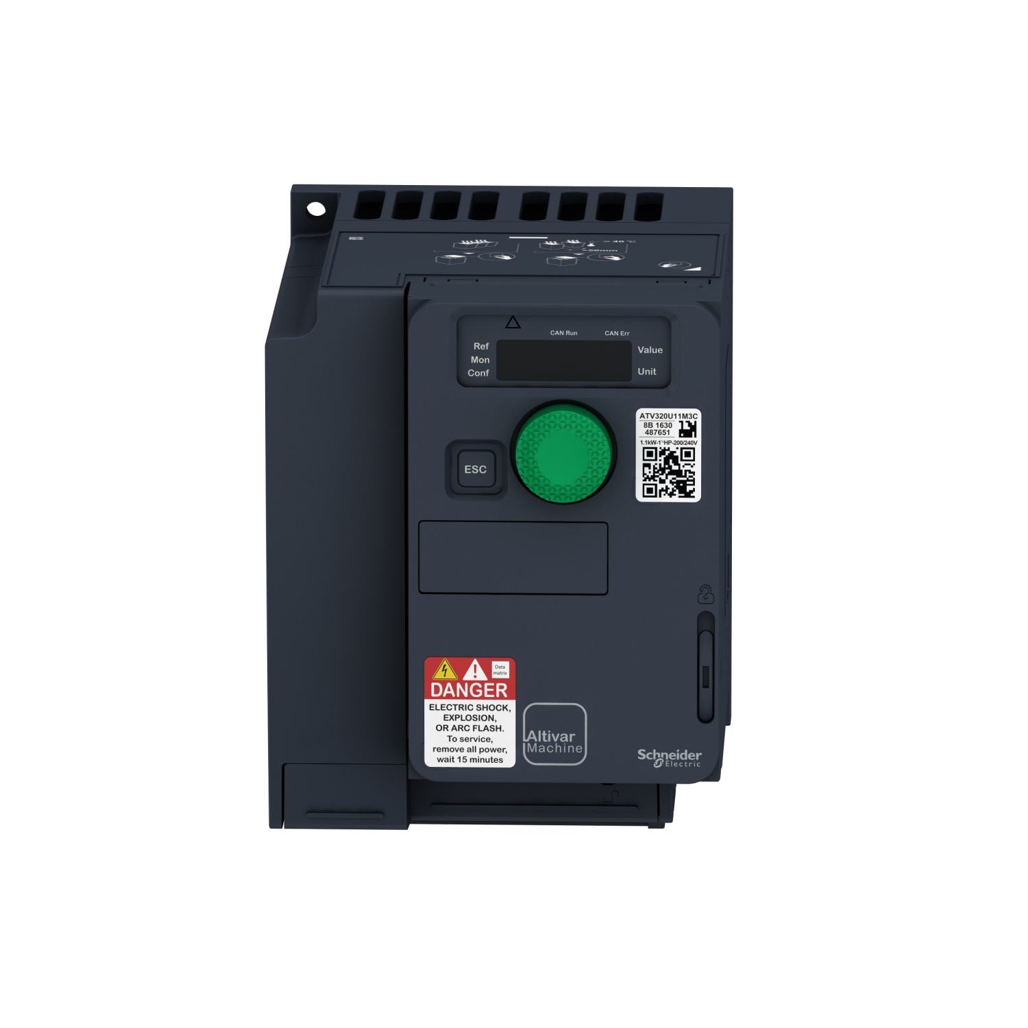 ATV320U22M3C | Variable speed drive, Altivar Machine ATV320, 2.2 kW, 200…240 V, 3 phases, compact