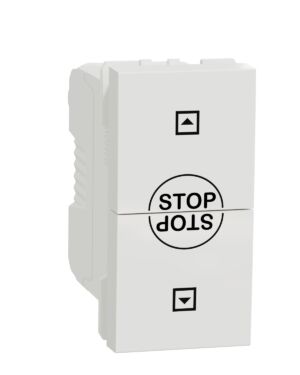 NU310818SC | Roller blind pushbutton switch, New Unica, 10 AX, 250 V, AC, 1 module, white