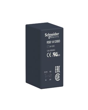 RSB1A120BD | Interface plug-in relay – Zelio RSB – 1 C/O – 24 V DC – 12 A