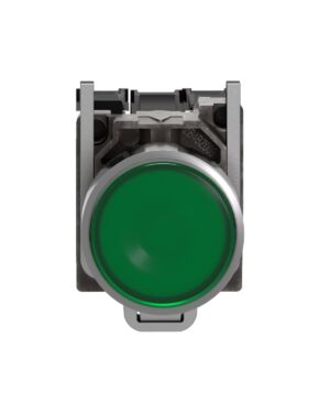 XB4BW33G5 | Green flush complete illum pushbutton Ø22 spring return 1NO+1NC 110…120V