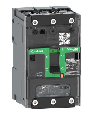 Schneider C12N3TM125B | Circuit breaker, ComPacT NSXm 160N, 50kA/415VAC, 3 poles, TMD trip unit 125A, lugs/busbars