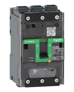 Schneider C12E3TM160L | Circuit breaker ComPacT NSXm E (16kA at 415VAC), 3 Poles 3d, 160A rating TMD trip unit, EverLink connectors
