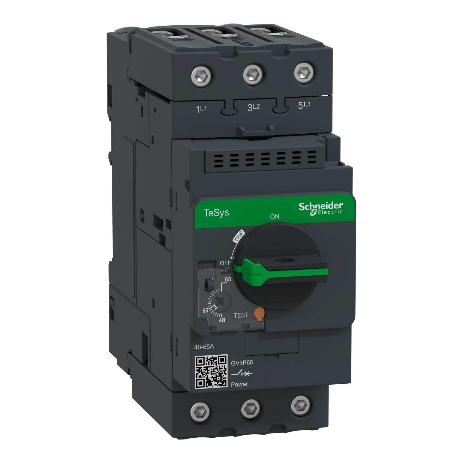 Schneider GV3P65 | Motor circuit breaker, TeSys GV3, 3P, 48-65 A, thermal magnetic, EverLink terminals 5 GV3P65_Image_1500-1.jpg