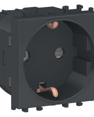 Schneider LMR5210003 | Easy Styl – 2 modules Side earth Socket Outlet – Black