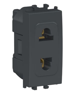 Schneider LMR5510003 | Easy Styl – 1 module Euro-US Socket Outlet – Black