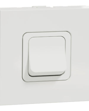 Schneider NU322518 | Switch, New Unica, mechanism, 2-pole 1-way, 20A, 2 modules, screw terminals, untreated, IP4X, white