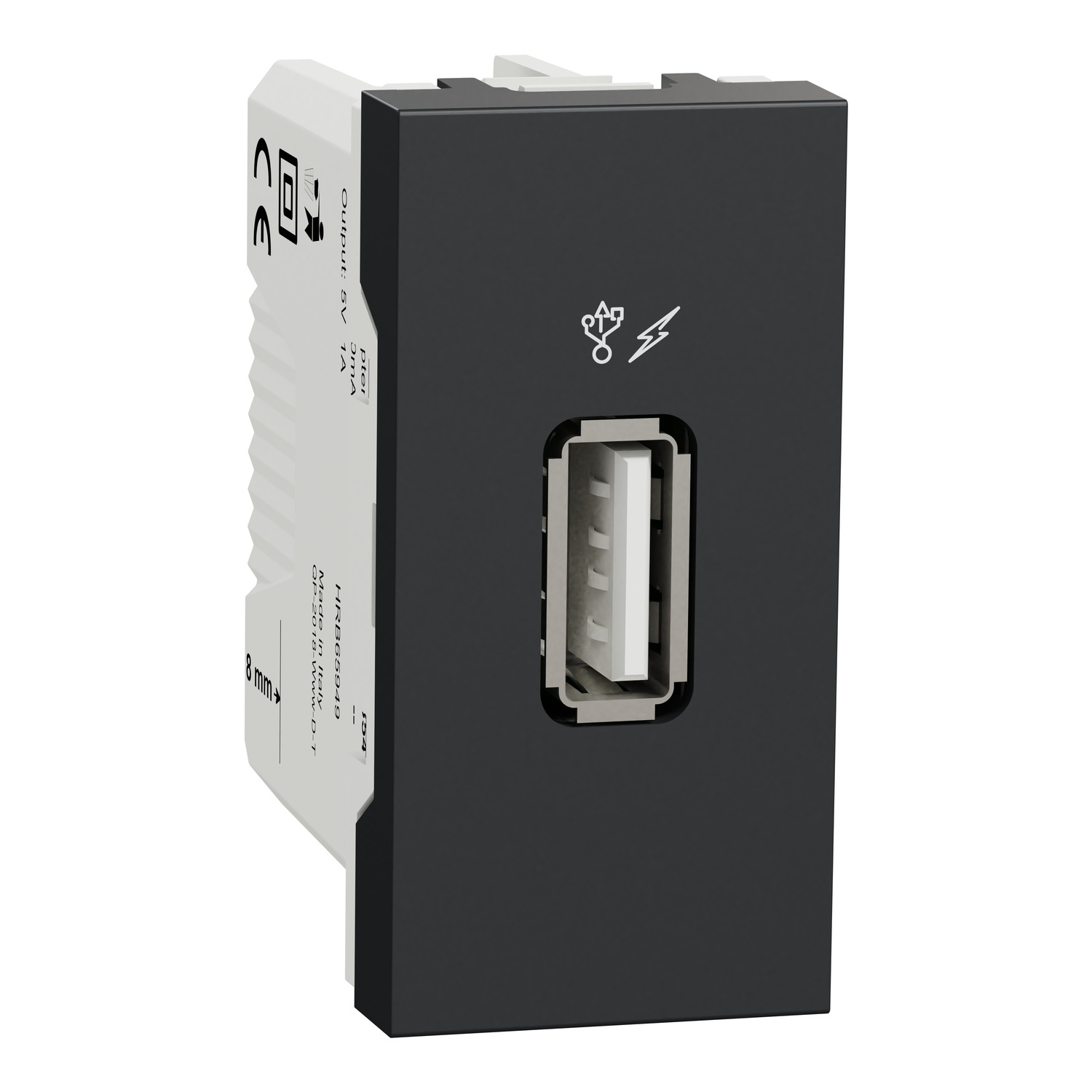 Schneider NU342854 | New Unica - USB charger 1 A - 1 module - type A - anthracite 5 NU342854_IOP-def_CL_1500.jpg