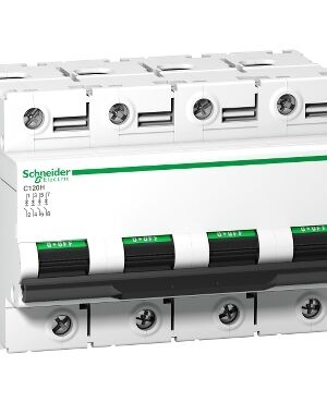 Schneider A9N18481 | Miniature circuit-breaker, Acti9 C120H, 4P, 125 A, C curve, 15000 A (IEC 60898-1), 15 kA (IEC 60947-2)