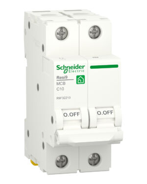 Schneider R9F32210 | Miniature circuit breaker (MCB), Resi9, 2P, 10A, C curve, 4500A (IEC/EN 60898-1)