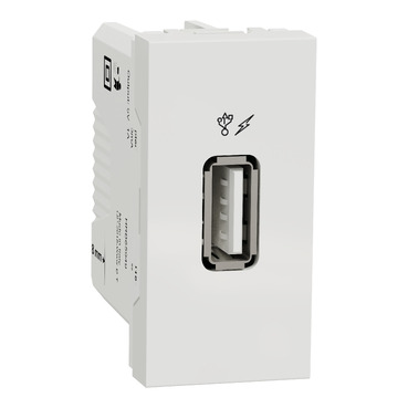 Schneider NU342818 | New Unica - USB charger 1 A - 1 module - type A - white