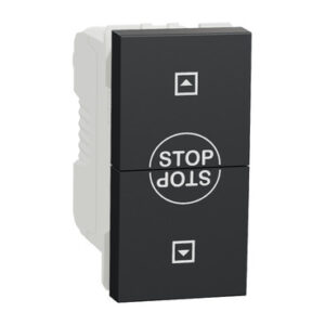 Schneider NU310854SC | Roller blind switch, New Unica, 10AX, 250V, 1 module, anthracite