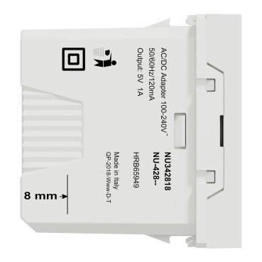 Schneider NU342818 | New Unica - USB charger 1 A - 1 module - type A - white - Image 2