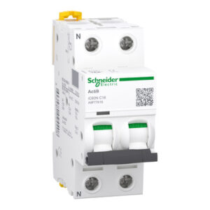 Schneider A9F77606 | Miniature circuit breaker (MCB), Acti9 iC60N, 1P+N, 16A, C curve, 6000A (IEC/EN 60898-1), 10kA (IEC/EN 60947-2)