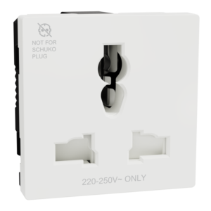 Schneider M3TB426_IS | International Socket outlet, Miluz E, 16A, 250V, 2 Module, White