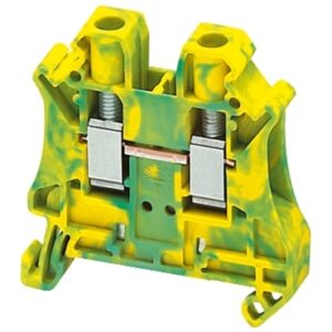 Schneider NSYTRV62PE | Terminal block, Linergy TR, green-yellow, 6mm², protective earth, 2 points, Set of 50