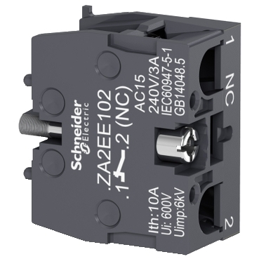 ZA2EE102 | Single contact block for head Ø22, 1 NC
