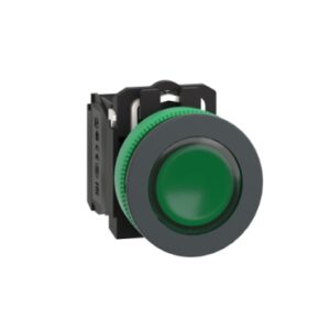 XB5FW33M5 | Illuminated push button, Harmony XB5, antimicrobial, plastic, green, 30mm, universal LED, 1NO + 1NC, 230...240V AC