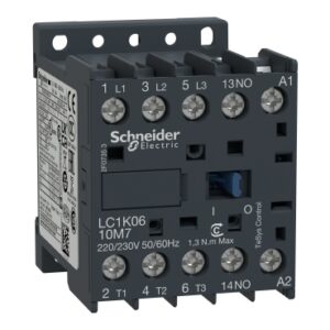 LC1K0610M7 | TeSys K contactor - 3P - AC-3 <= 440 V 6 A - 1 NO aux. - 220...230 V AC coil