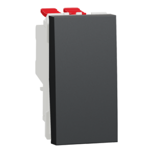 Schneider NU310554 | Switch, New Unica, intermediate, 10AX, 1 module, screwless terminals, painted, IP4X, anthracite