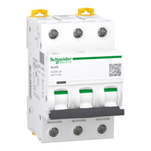 Schneider A9F77306 | Miniature circuit-breaker, Acti9 iC60N, 3P, 6 A, C curve, 6000 A (IEC 60898-1), 10 kA (IEC 60947-2)