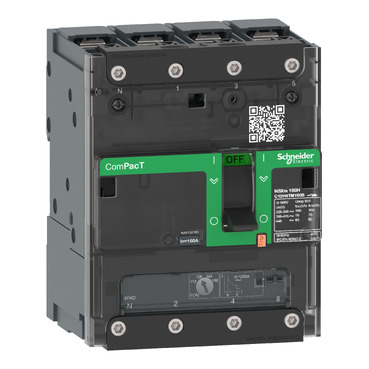 Schneider C11B6TM063B | Circuit breaker, ComPacT NSXm 63B, 25kA/415VAC, 4 poles 3D, TMD trip unit 63A, lugs/busbars