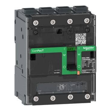 Schneider C11H6TM050L | Circuit breaker ComPacT NSXm H (70kA at 415VAC), 4 Poles 3d, 50A rating TMD trip unit, EverLink connectors