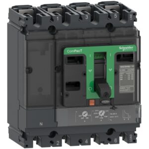 Schneider C16B6TM080 | Molded case circuit breaker, ComPacT NSX160B, 25kA/415VAC, 4 poles 3D (neutral not protected), TMD trip unit 80A