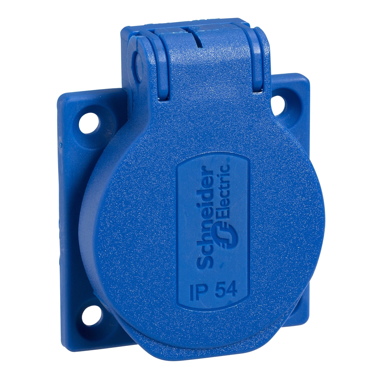 Schneider PKS51B | Socket outlet, Mureva PK, Schuko Panel, 50x50, Blue, IP54