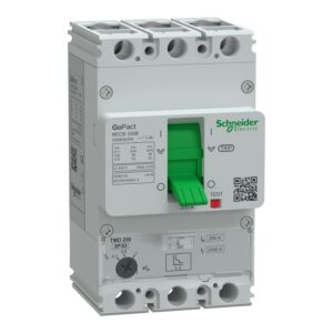 G20B3A200 | Circuit breaker, GoPact MCCB 200, 3 poles, 25kA at 415VAC, 200A rating, TMD trip unit, adjustable thermal protection