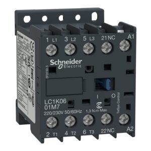 Schneider LC1K0601B7 | TeSys K contactor - 3P - AC-3 <= 440 V 6 A - 1 NC aux. - 24 V AC coil