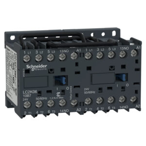 Schneider LC2K0910B7 | TeSys K reversing contactor - 3P - AC-3 <= 440 V 9 A - 1 NO - 24 V AC coil