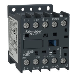 Schneider LP1K0610BD | TeSys K contactor - 3P - AC-3 <= 440 V 6 A - 1 NO aux. - 24 V DC coil