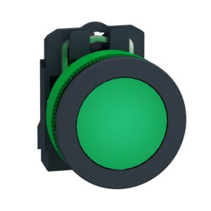 XB5FVB3 | Pilot light, Harmony XB5, antimicrobial, grey plastic, green flush mounted, 30mm, universal LED, plain lens, 24V AC DC