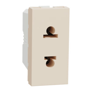 Schneider NU302044 | Socket outlet, New Unica, 2P, 16A, Euroamerican, beige