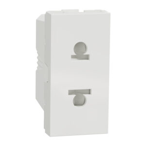 schneider NU302118 | Socket-outlet, New Unica, 2P, 16A, Euroamerican, with shutter, white