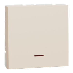 Schneider NU323244S | Switch, New Unica, 2-pole 1-way, 32A, 2 modules, with lamp, beige