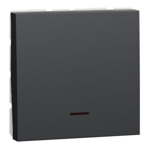 Schneider NU323254S | Switch, New Unica, 2-pole 1-way, 32A, 2 modules, with lamp, anthracite