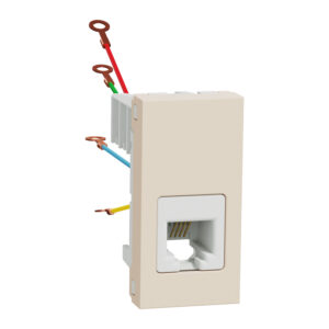 Schneider NU349144 | Telephone socket, New Unica, RJ12, 1 connector, 1 module, beige