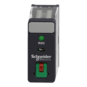 Schneider RXG12BD | Interface plug-in relay, 10 A, 1 CO, lockable test button, LED, 24 V DC